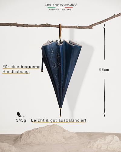 Großer Regenschirm Adriano Porcaro Sturmfest Ø120cm