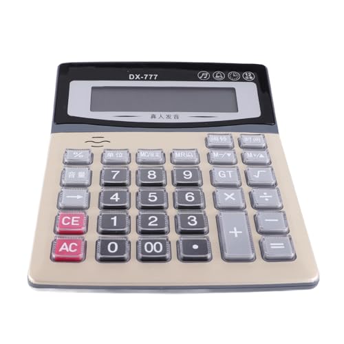 Yctze Calcolatore del Banco di Lettura Vocale - Display a 12 Cifre, Bottoni Grandi per Ufficio, Scuola e Uso Domestico - Compatto e Conveniente