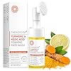 Rossy Turmeric Kojic Foaming Facial Cleanser: Turmeric Exfoliating Face Wash with Brush – Cleaning wash for Acne Skin Fades Oily Skin – Deep Clean Pores for Women and Men 100 ML