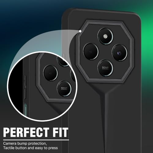 Image of WOW IMAGINE Back Cover for Redmi A4 5G | Poco C75 5G | 14C 5G | Poco M7 | Blade Series Ultra Thin Case with Lightweight Design | Camera Protection | Soft Matte Silicone Flexible Mobile Case - Black