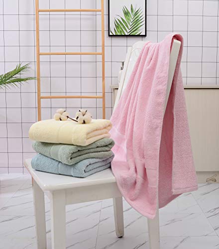 Aibaser Bamboo Cotton Bath Towels-27X54Inch - Natural, Ultra Absorbent Towels For Bathroom (6 Piece Set) #TOP2