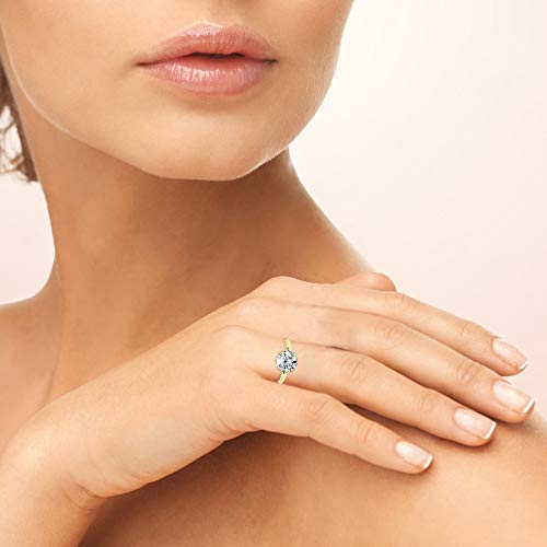 B. BRILLIANT Sterling Silver 3ct Round-Cut Solitaire Cubic Zirconia Engagement CZ Bridal Ring2