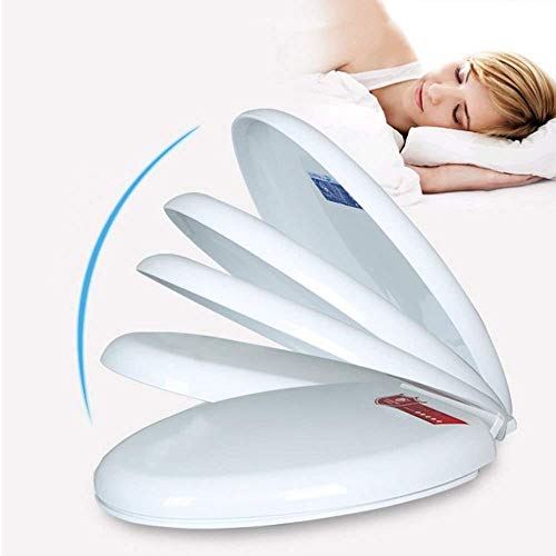 Asiento de inodoro universal grueso y silencioso, tapa de inodoro montado en la parte superior para inodoro en forma de O/U, blanco, Wit-45 ~ 47 cm x 36 ~ 37 cm (40 ~ 44 cm x 34 cm)