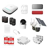 Daewoo Security - WLAN- & GSM PA559Z Alarmanlage – kabelloses Sicherheitssystem mit Tastatur, RFID-Abzeichen, 2 Solar-Außenkameras, Garagenmelder, ohne Abonnement