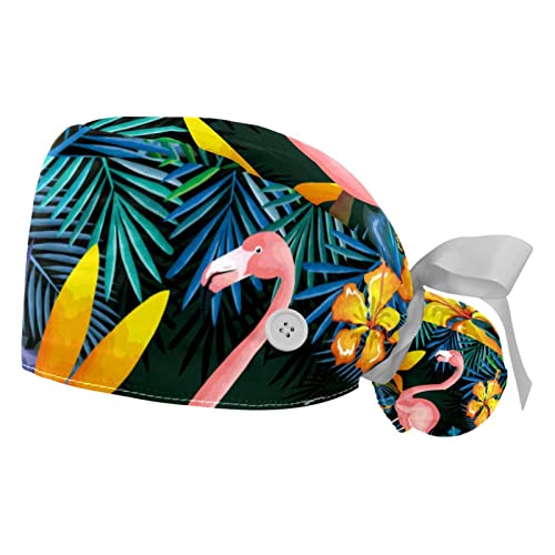 Chapeaux bouffants ajustables JDEZ avec bandeau anti-transpiration pour femmes et hommes, lot de 2