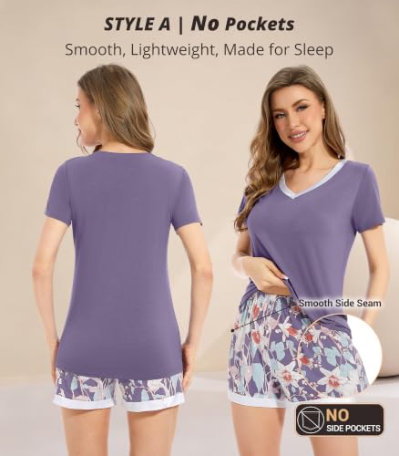 Image of WiWi Viscose from Bamboo Pajamas Set for Women Super Soft Short Sleeve Cooling Summer Plus Size Pjs Sets Sleepwear S-4X