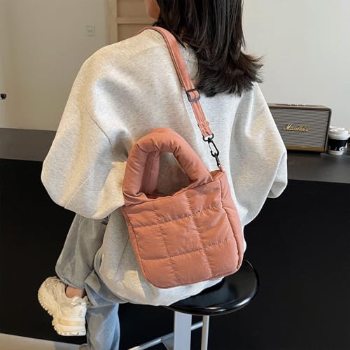 Puffer Tote Bag Mini Quilted Puffy Tote Bags with Convertible Strap Lightweight Square Crossbody Shoulder Bag for Women 20252