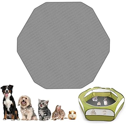 VavoPaw Haustier Fleece-Liner, Waschbar Meerschweinchen Pads Anti-Rutsch Hundematte Wiederverwendbare Haustier Fleece Sechseck Wasserdicht Käfigmatte Cover