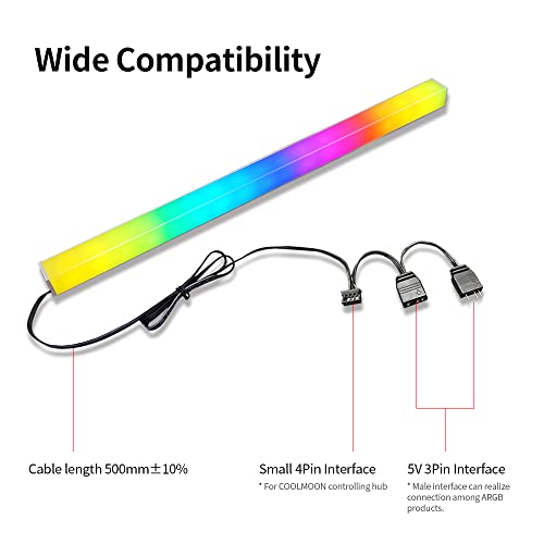 Image of ZORBES 5V 3PIN ARGB Magnetic RGB Light Strip for PC Case, 30cm Aluminum Alloy RGB Light Bar, Addressable Sync Lighting for Gaming Desktop Chassis