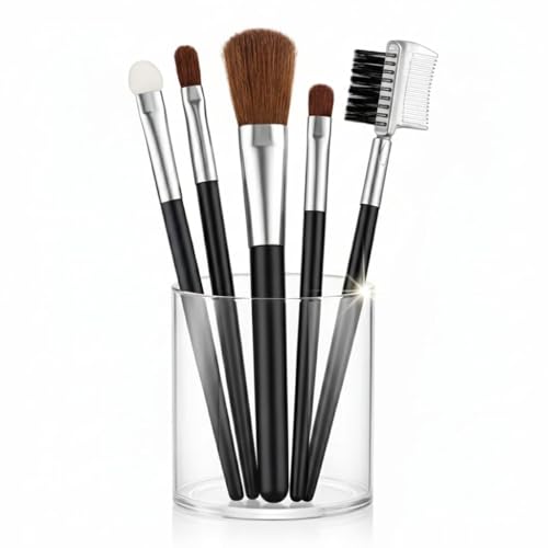 Image of ELEGAR Colorful Fish Tail Handle Makeup Brush Set - Foundation, Eyebrow, Eyeliner, Blush, and Concealer Brushes - Cute Christmas Stocking Stuffers and Gifts for Girls (5 pcs makeup kit)