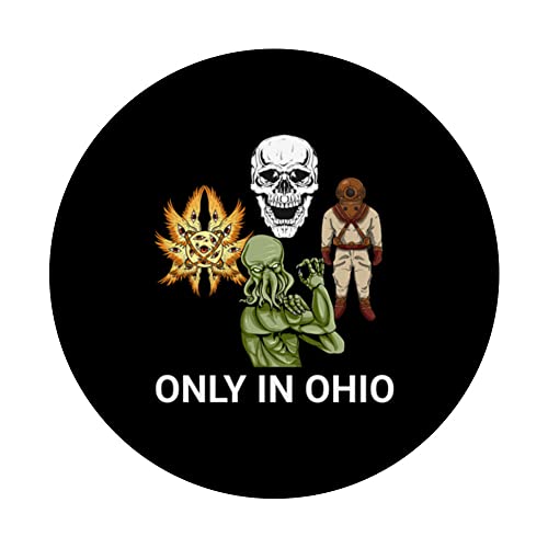 Only In Ohio Funny Ohio Memes PopSockets Swappable PopGrip, Black - Image 3