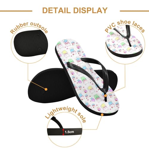 Cute White Cats Flip Flop Beach Summer Casual Sandal for Women & Men Shower Shoes 208617392