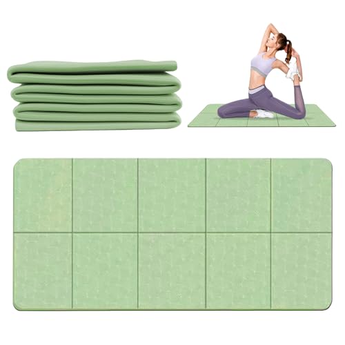 Faltbare Yoga Matte Rutschfest, Portable Fitness Matte, Anti-Slip Reise Yogamatte für Yoga, Pilates & Workout