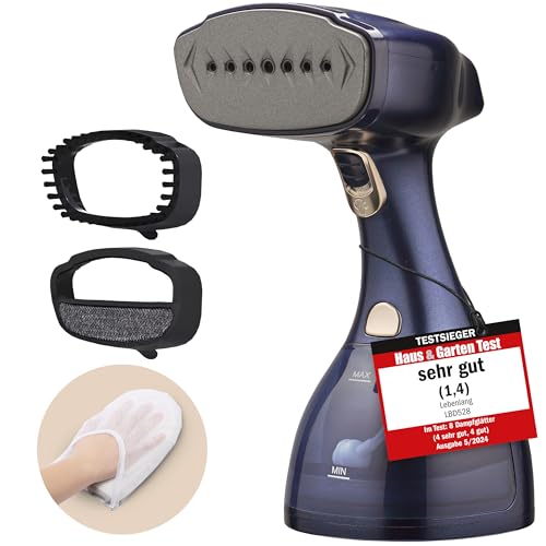 LEBENLANG Plancha Vertical Vapor 1500W - 25g/min & Depósito 300ml con Guante I Plancha Vapor Vertical Steamer Plancha de Viaje Ropa Vertical Vapor Vertical Plancha A Vapor Mano