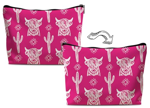 Image of Western Makeup Bag,Western Gifts For Women,Cow Makeup Bag,Cowgirl Stuff,Western Stuff For Women,Western Gifts,Cowgirl Gifts(Leather COW S)