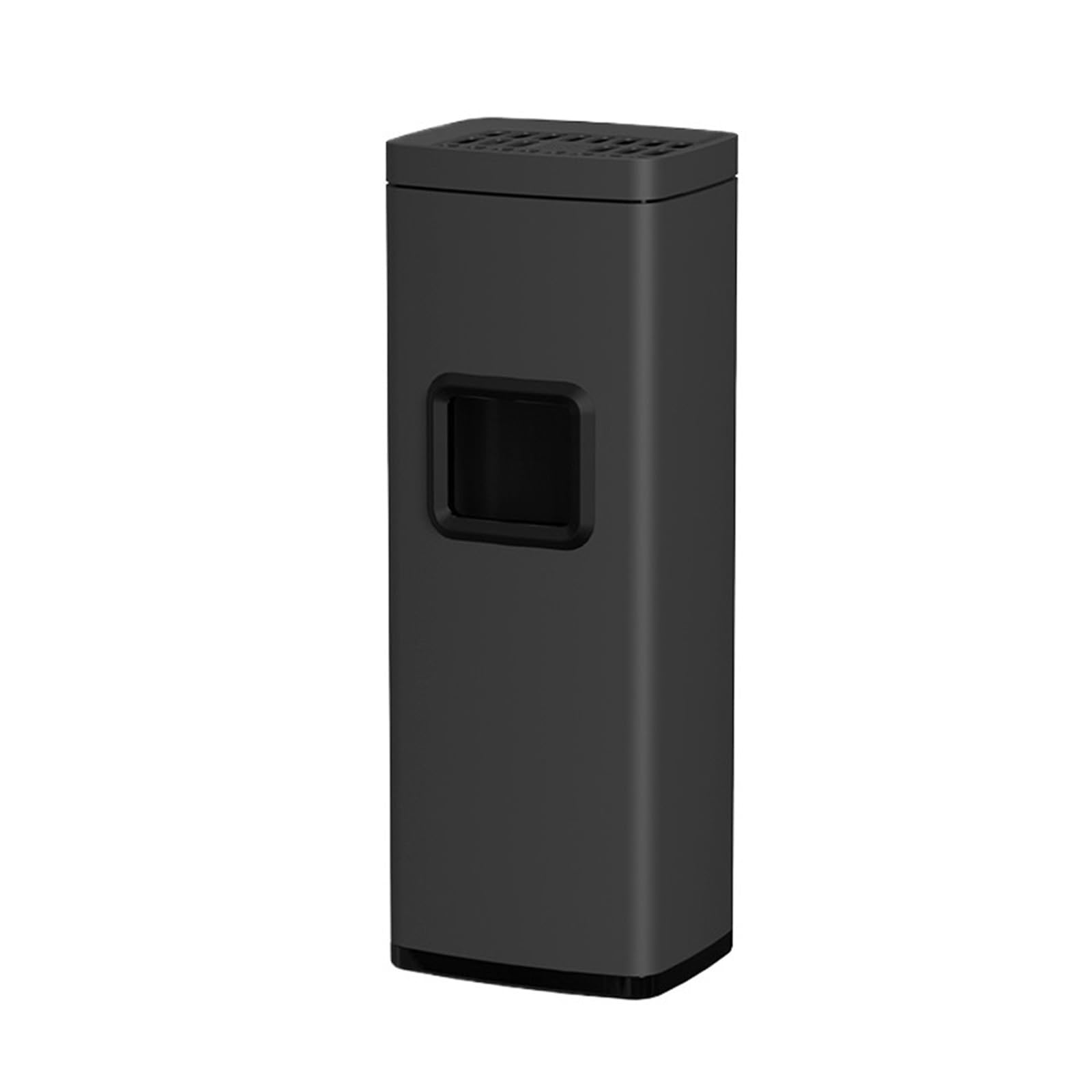 Z4T8M2K6G5 Waste Bin Waste Bin with Ashtray Removal Lid Stainless Steel Indoor Outdoor for Office Restaurant Trash Can(Black)