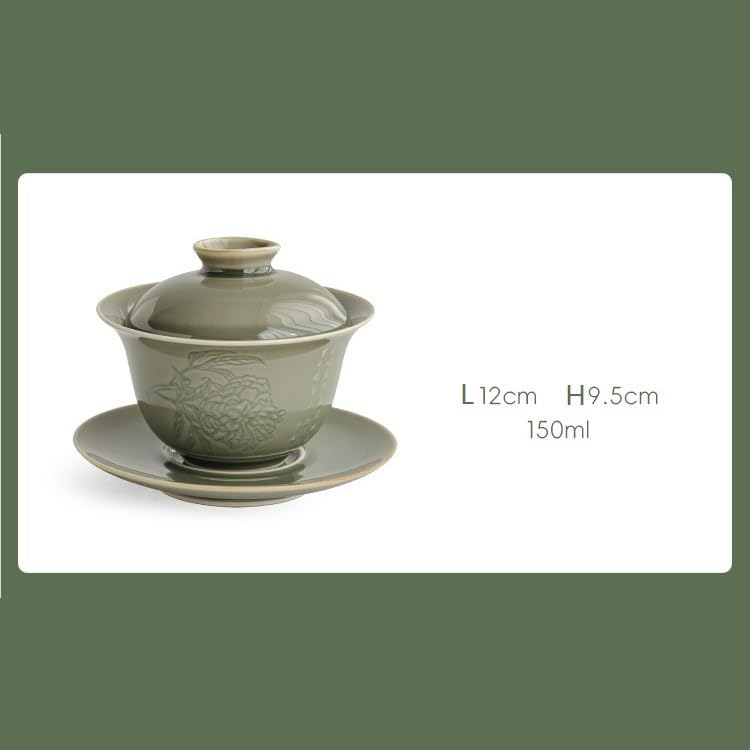 Kubki do Matchy Gaiwan Zestaw do herbaty Kubek Chiński Ceramiczny Domowy Kung Fu Zestaw do herbaty z zaparzaczem