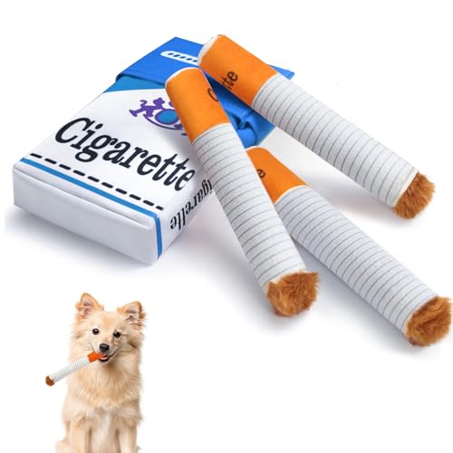YGJT Dogs Interactive Toys Dog Toys for Boredom Funny Giggle Squeak Toy Cigarette Shape Interactive Toy for Small Medium Large Dogs Birthday Gifts Dog Accessoris