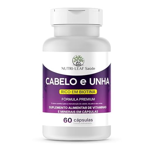 Cabelo e Unha Vitamina para Crescimento Capilar Unhas Fortes e Pele Saudável com Biotina Zinco e 16 Vitaminas Essenciais 60 Cápsulas da NUTRI-LEAF Saúde
