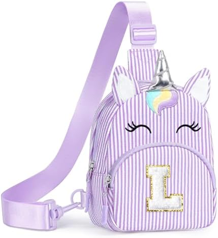 YOOLIFE Einhorn Tasche Geschenke für Mädchen 3 4 5 6 7 8 9 10 Jahre, Lila L | Einhorntasche Umhängetasche Mädchen Tasche Kinder Einhorn Handtasche Gürteltasche Geschenk für Kinder