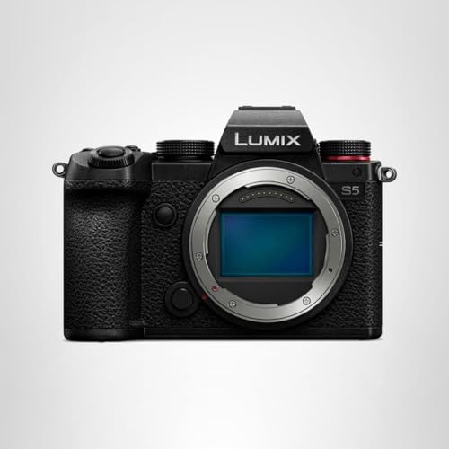 Panasonic LUMIX S5 Full Frame Mirrorless Camera, 4K 60P Video Recording with Flip Screen & WiFi, L-Mount, 5-Axis Dual I.S., DC-S5BODY (Black)