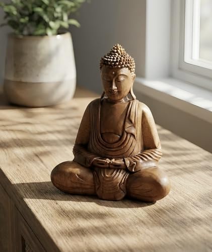 Estatua Buda de Madera G6 Collection 12 pulgadas miniatura 6