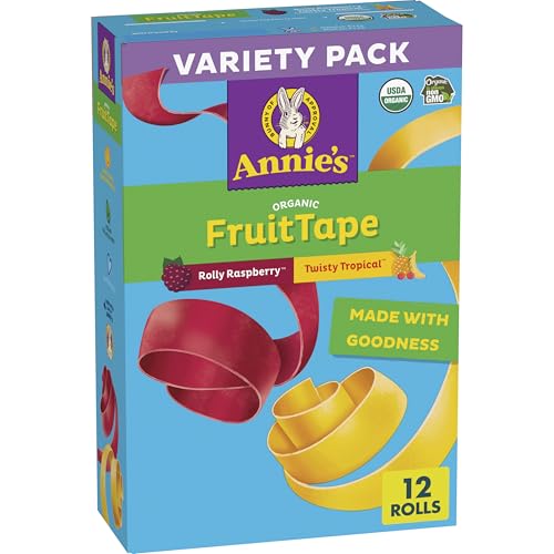 Annie's Organic Fruit Tape, Raspberry &amp; Tropical Variety Pack (Pack of 12)