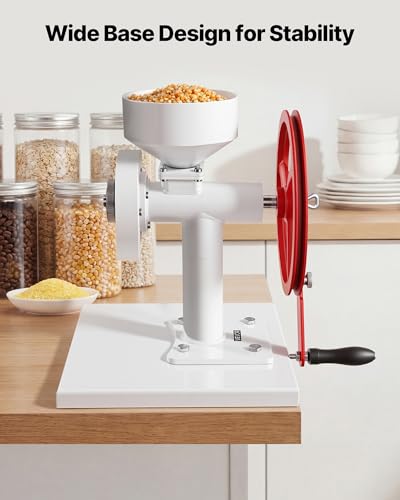 Image of VEVOR Manual Grain Mill with Flywheel, Hand-Crank Corn Grinder, Heavy-Duty Carbon Steel Wheat Grinding Mill with Adjustable Fineness & 0.53 Gallon Hopper for Grains Spices Coffee Beans Nuts