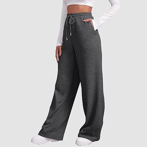 Sweatpants Women Baggy Wide Leg Drawstring Low Rise Lounge Pants 2025 Fall Joggers with Pockets3