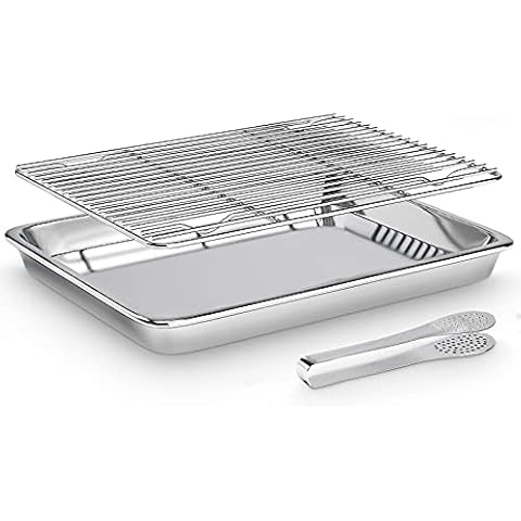 Bandeja De Horno con Rejilla de Enfriamiento de Acero Inoxidable Cover