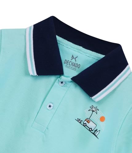Image of DECHADO Pure Cotton Half Sleeve Polo Neck Regular Fit Boys T-Shirt | Kids T-Shirt | Boys T-Shirt | Tshirts for Kids Boys | Cotton Tshirt
