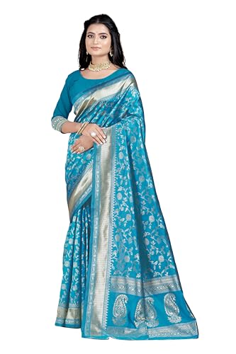 Image of Women's Banarasi Saree Pure Kanjivaram Silk Saree Soft Party Saree collections With Blouse Piece for Wedding saree