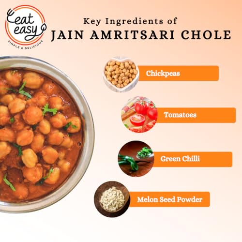 Image of Eat Easy Ready To Eat Jain Amritsari Chole- 70gm (Pack of 2) | Freeze-Dried, Lightweight, No Moisture, No Onion & Garlic, High-Protein Punjabi Chhole for Camping, Trekking, Hostel Food, Travel, Quick Lunch & Dinner | Just Add Water Hot Water