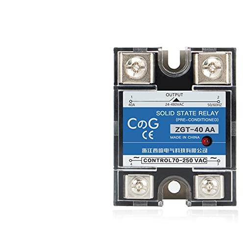 Image of GVBAEPIEO SSR-10AA 25AA 40AA SSR Single Phase JGX AC Control Heat Sink 70-280VAC to 24-480VAC 10A 25A 40A AA Solid State Relay(For 10A-40A)