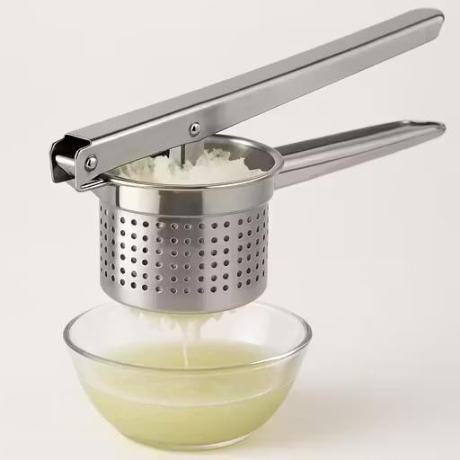 Stainless Steel Mooli Press & Potato Masher - Heavy-Duty Presser, Crusher, Squeezer & Juice Extractor - Multipurpose Tool for Radishes, Potato,Fruits &Vegetables- Pack of 1-image-4