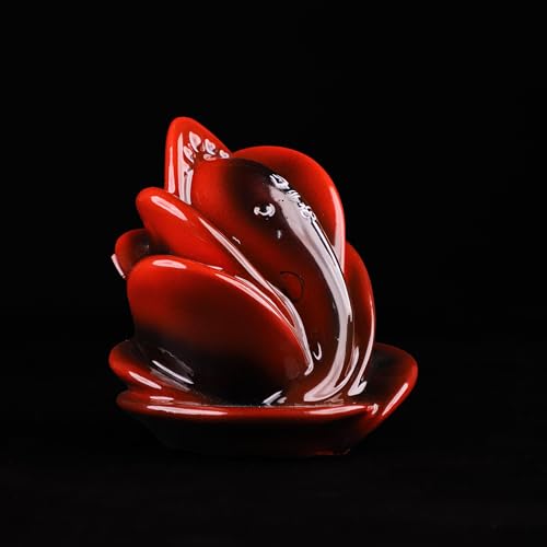 Image of Artarium 3 Inch Rose Shape Ganesh Idol for Car Dashboard | Red Shri Ganesh Ji Murti for Puja and Home Decor | Ganesh Ji Statue for Office Desk, Housewarming & Gift Items, Spiritual Sculpture