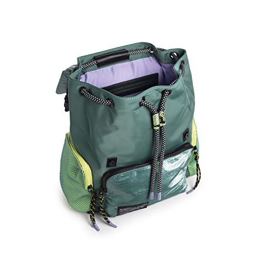 Sac à dos profond Munich vert grand format pour femme avec rangement vertical maximal