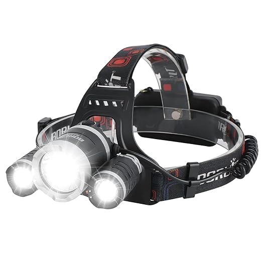 Babelly Rechargeable Flashlight led headlamp, Boruit RJ-3000 headlamp 4 Modes 5000 high lumens Water Resist Led Headlight for Camping Hiking-picture-13