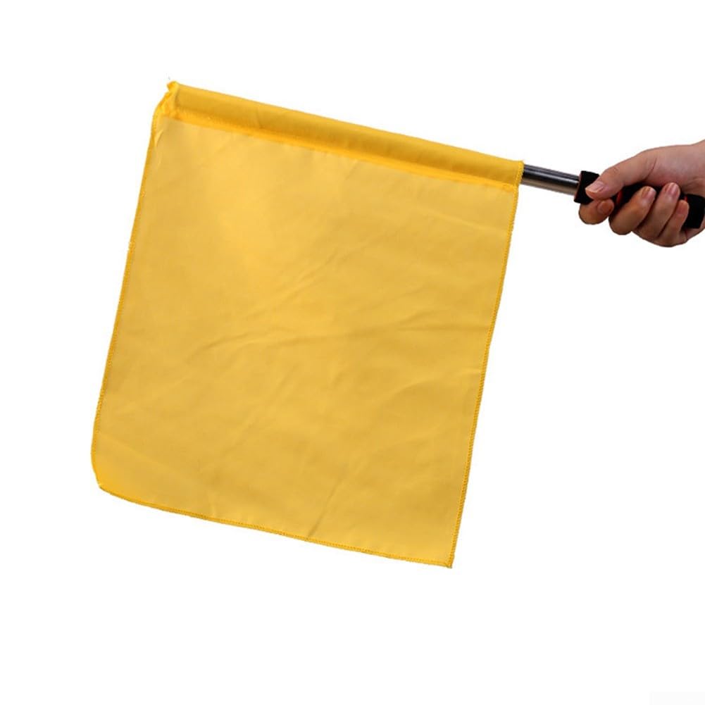 Drapeaux d'arbitre avec mât en mousse imperméable pour compétition sportive (jaune)