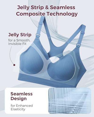 Image of Momcozy Nursing Bras for Breastfeeding, Ribbed Maternity Bra with Racerback, Soft Stretchy Nursing Sports Bra for Yoga