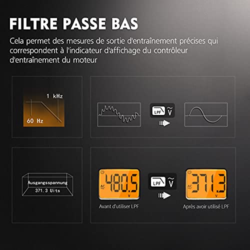 Pince ampèremétrique KAIWEETS multimètre numérique TRMS 600A pour mesures CA CC de précision