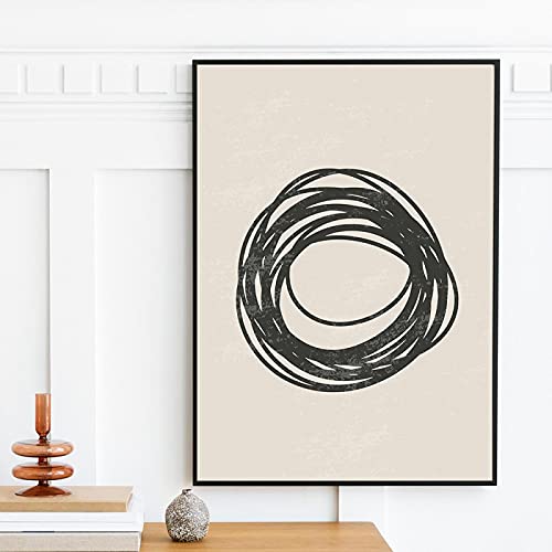 Toile géométrique nordique pour décor de salon moderne, affiche dessin au trait