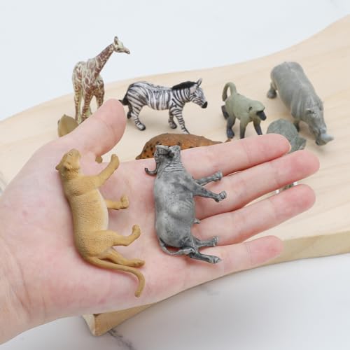 KQDRAVINE 9 Stück Safari Wildtiere Figur, Mini Waldtier, Zoo Spielzeuge, Bauernhof Tiere Spielzeug Tierfiguren Set, Tiere Spielzeug, Safari Animal Toys Figuren für Kinder