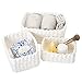La Jolíe Muse Cesta almacenaje, Juego de Cajas de almacenaje, Cesta Toallas baño, cestas organizadoras baño, Caja de Almacenamiento de Cuerda de Papel Reciclado, Blanco, Set 3