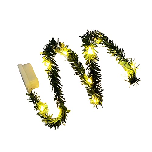 Haloppe Décorations de fête de Noël pour intérieur et extérieur, mini guirlande lumineuse décorative en plastique pour maison de poupée - Accessoires de scène - Jaune Cover