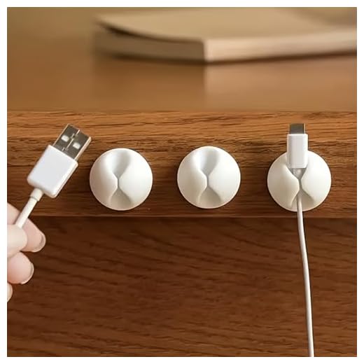 Desk Cable Management Clips 5 Pack Cord Organizer Holder for Charging Cables USB Wires and Office Desk Setup