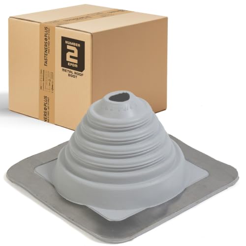 Fasteners Plus #2 Square EPDM Metal Roof Pipe Flashing Boot