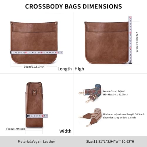 Image of Crossbody Bag Women Vegan Leather Hobo Handbag Trendy Crossbody Shoulder Bag Purses For Women with 2 Adjustable Strap