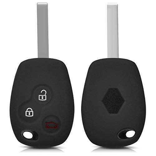 Preisvergleich Produktbild kwmobile Autoschlüssel Hülle kompatibel mit Renault 3-Tasten Autoschlüssel - Silikon Schutzhülle Schlüsselhülle Cover in Schwarz