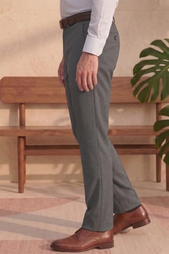 Image of Louis Philippe Men's Slim Fit Mid Rise Textured All Day Comfort Stretchable Fabric and Enhanced Comfort Formal Trouser